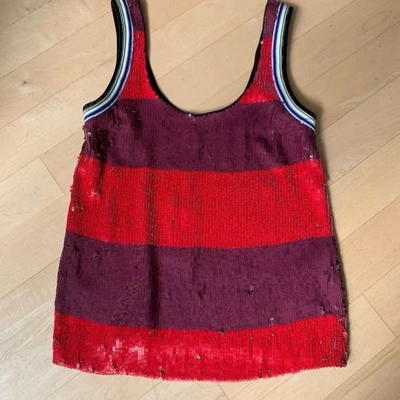 Nwt 3.1 Phillip Lim Sequin Tank Blouse Sz Small striped FLAWS - Picture 4 of 8